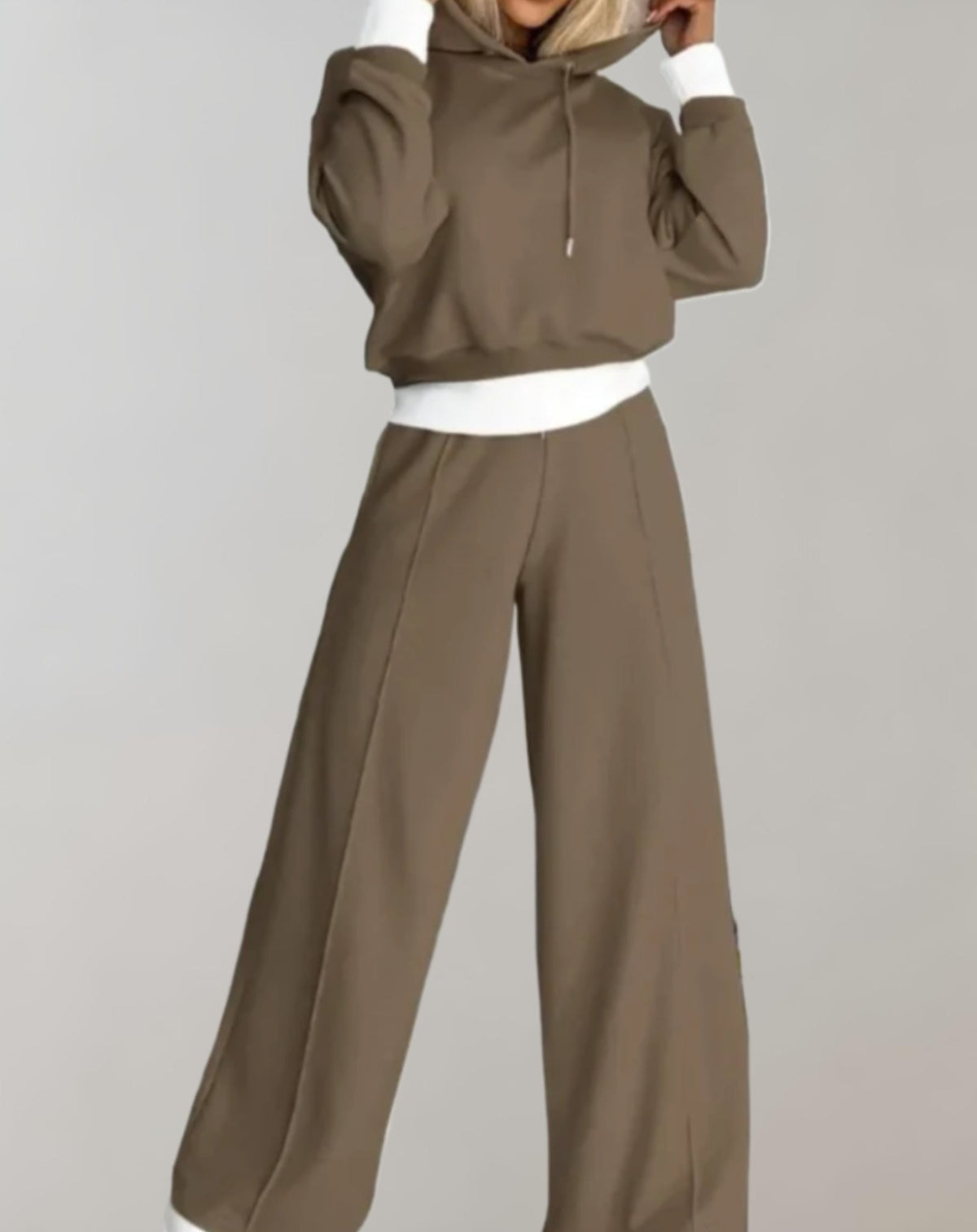 Women's Hooded Top and Wide-Leg Trousers Set original photo 5