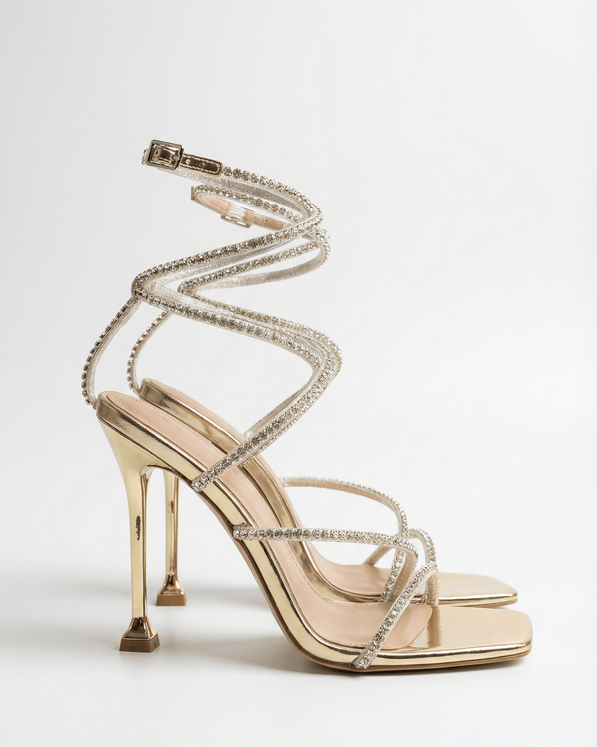 Women's Crystal-Detail Stiletto Sandals with Ankle Straps original product photo