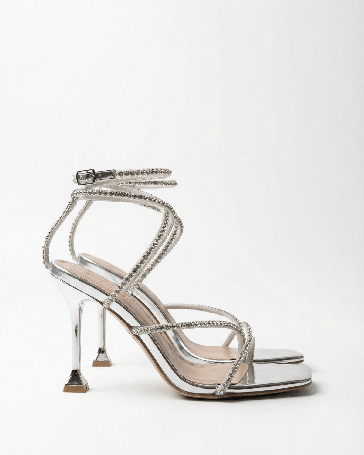 Women's Crystal-Detail Stiletto Sandals with Ankle Straps original product photo