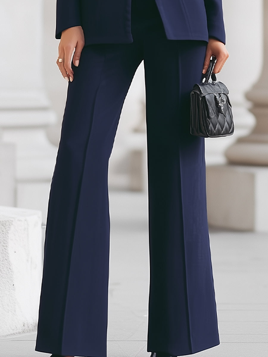 Lavinia | Women's High-Neck Blazer and Wide-Leg Trousers Suit - original image 3