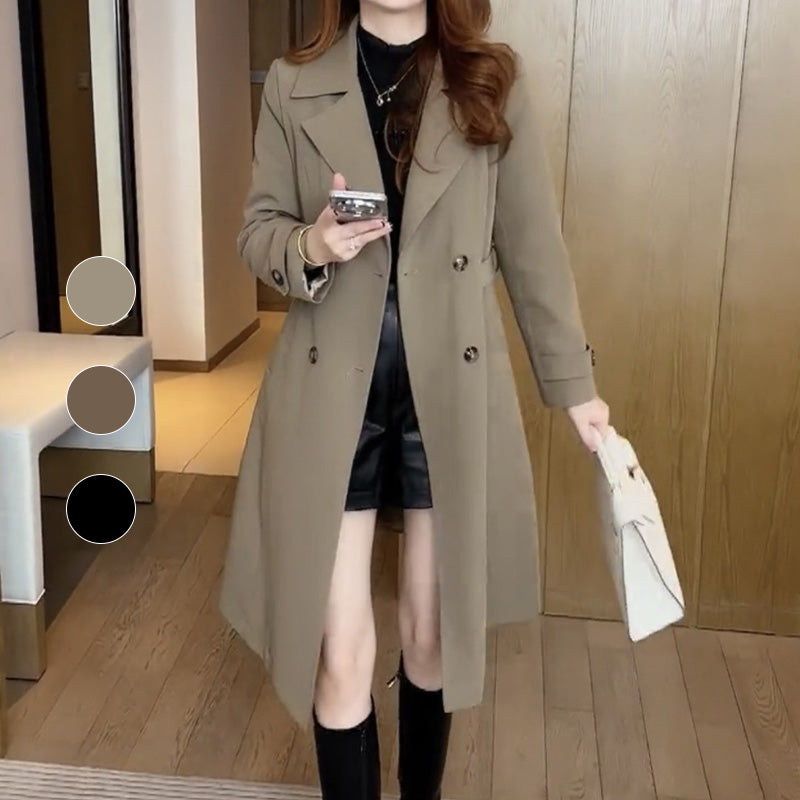 Rosalia | Women's Classic Longline Trench Coat with Tailored Collar - original image 1