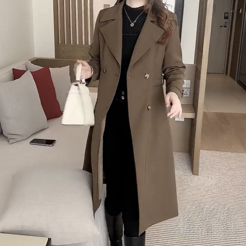 Rosalia | Women's Classic Longline Trench Coat with Tailored Collar - original image 4