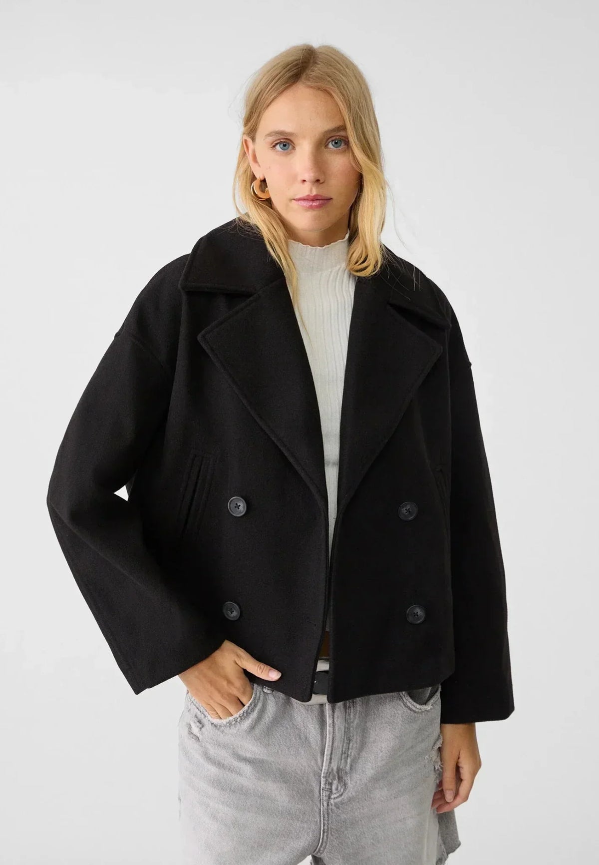 Costanza Women's Elegant Cross-Front Double-Breasted Jacket original source view