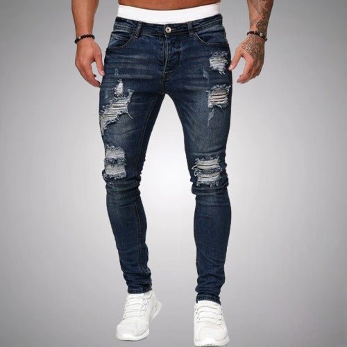 Men's Slim-Fit Ripped Denim Jeans original photo 4