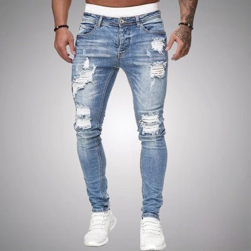 Men's Slim-Fit Ripped Denim Jeans original photo 2