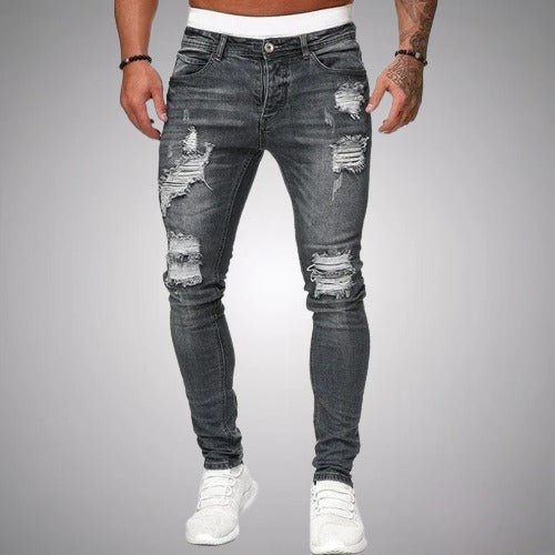 Men's Slim-Fit Ripped Denim Jeans original photo 5