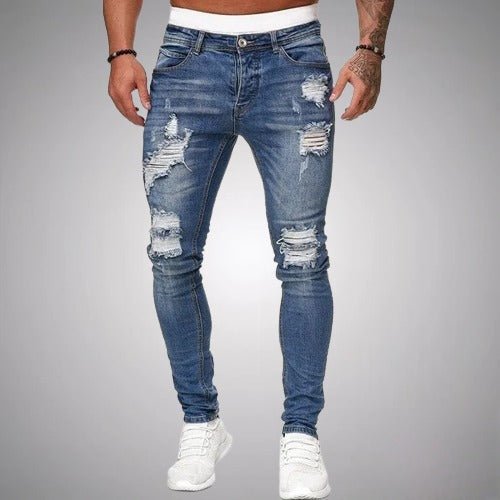 Men's Slim-Fit Ripped Denim Jeans original photo 3