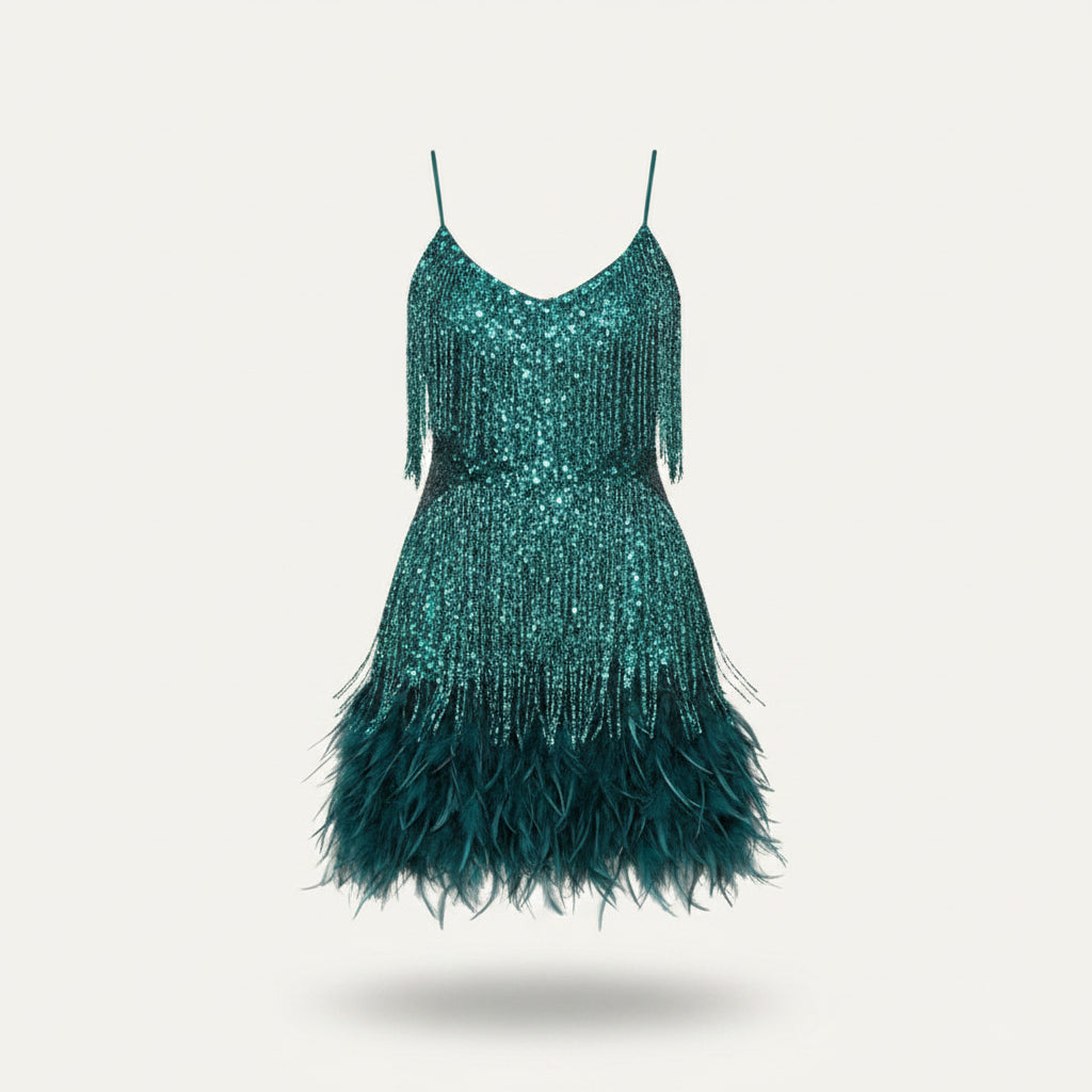 Women's Sequin Cocktail Dress with Slim Straps – original product photo 1