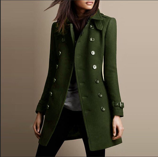 Serena | Cappotto sartoriale doppiopetto da donna con colletto a revers