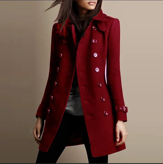 Serena | Cappotto sartoriale doppiopetto da donna con colletto a revers