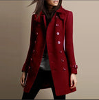 Serena | Cappotto sartoriale doppiopetto da donna con colletto a revers