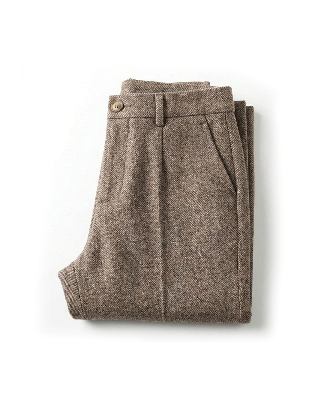 Leandro | Men's Herringbone Tailored Trousers