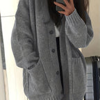 Oversized chunky-knit button-front cardigan, source view 11