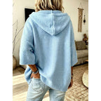 Hooded open-front knit cardigan, source view 5