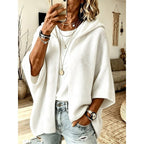Hooded open-front knit cardigan, source view 6