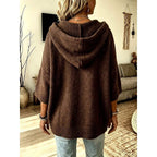 Hooded open-front knit cardigan, source view 3