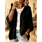 Hooded open-front knit cardigan, source view 8