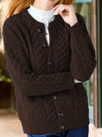 Textured button-front cardigan, source view 1