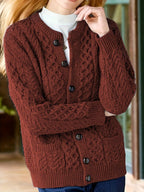 Textured button-front cardigan, source view 2