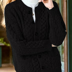 Textured button-front cardigan, source view 4