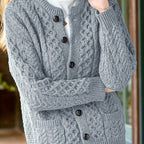 Textured button-front cardigan, source view 5