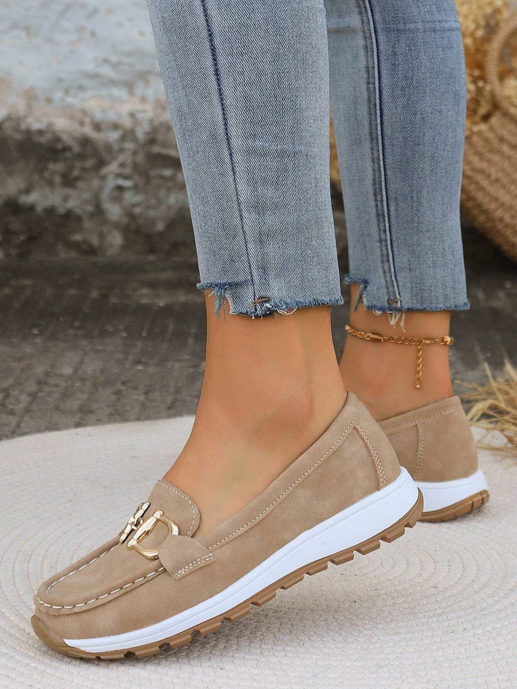 Women’s Chunky Slip-On Loafers with Metal Hardware, source view 4