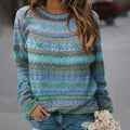 Women’s Relaxed Fair Isle Stripe Crew-Neck Sweater, source view 1
