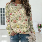 Women’s Relaxed Fair Isle Stripe Crew-Neck Sweater, source view 4