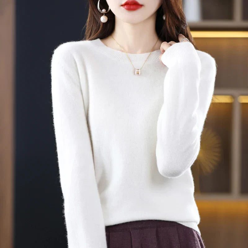 Women’s Smooth-Knit Crew-Neck Sweater with Ribbed Trim, source view 7