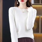 Women’s Smooth-Knit Crew-Neck Sweater with Ribbed Trim, source view 7
