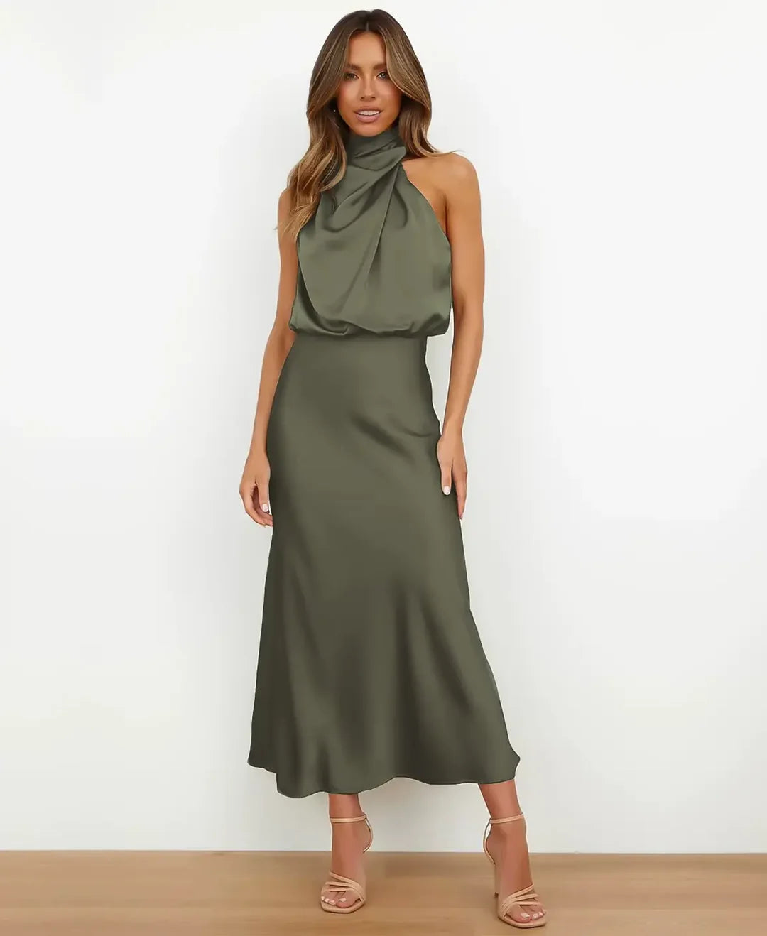 Orsola women's dress, Olive Green