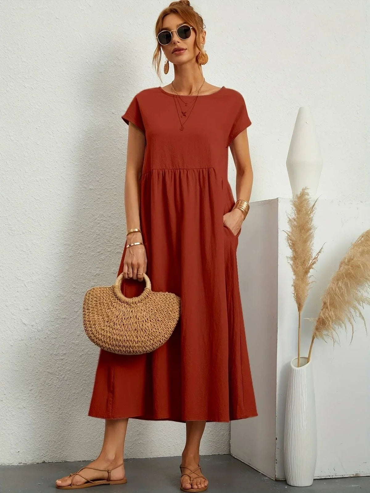 Alma women's dress, Pink
