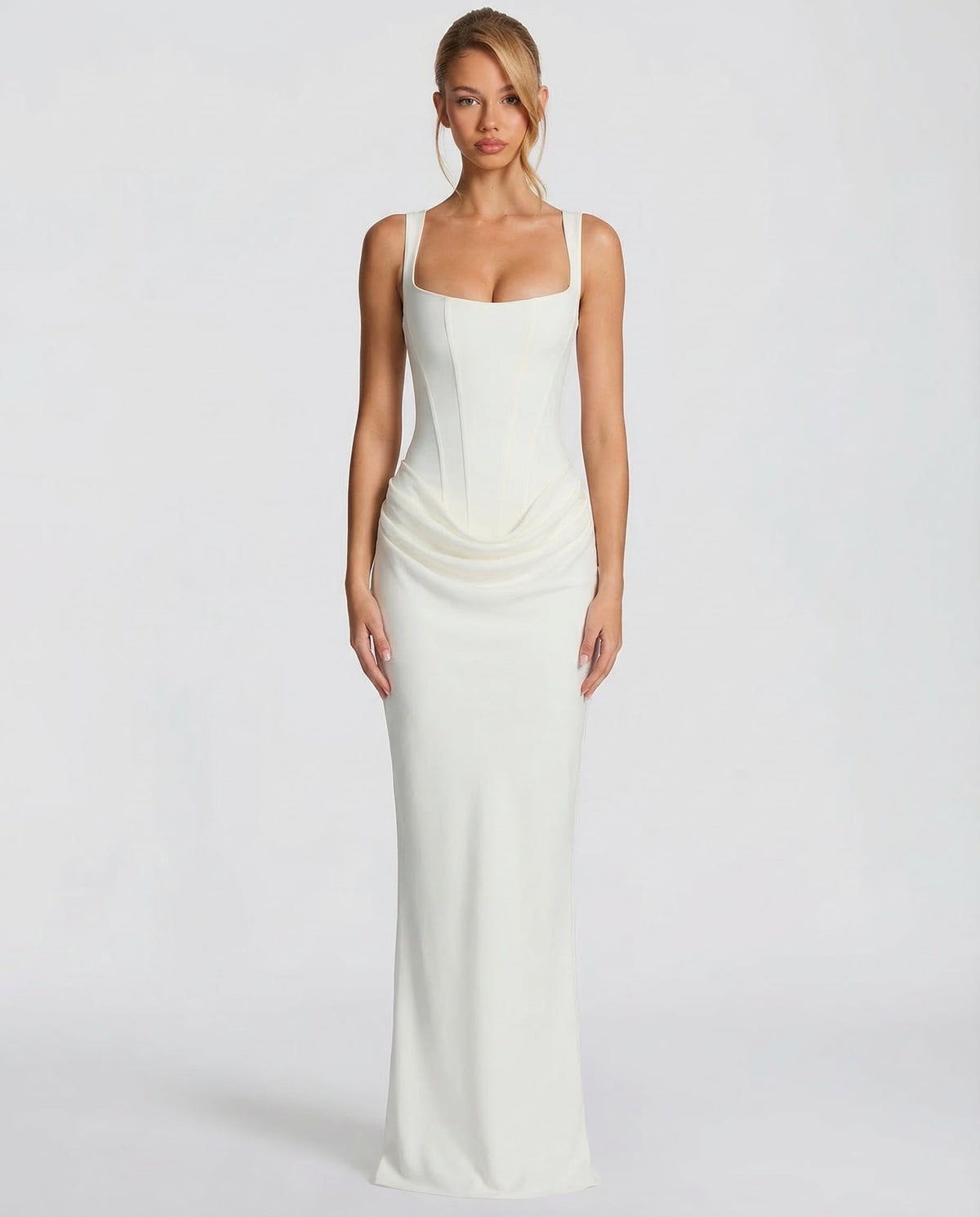 Maddalena women's maxi dresses, Ivory