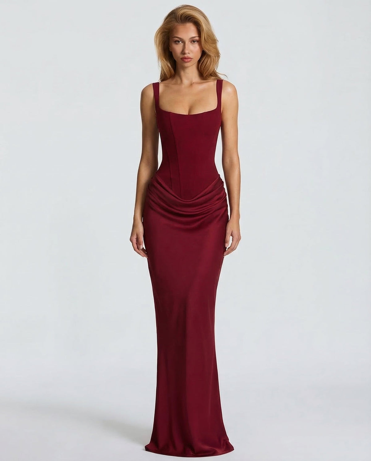 Maddalena women's maxi dresses, Burgundy