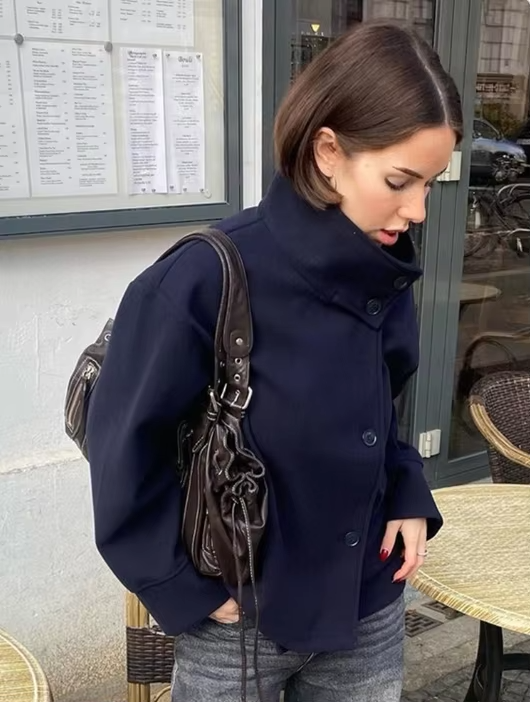 Giovanna Women's Short Double-Button Elegant Jacket original source view