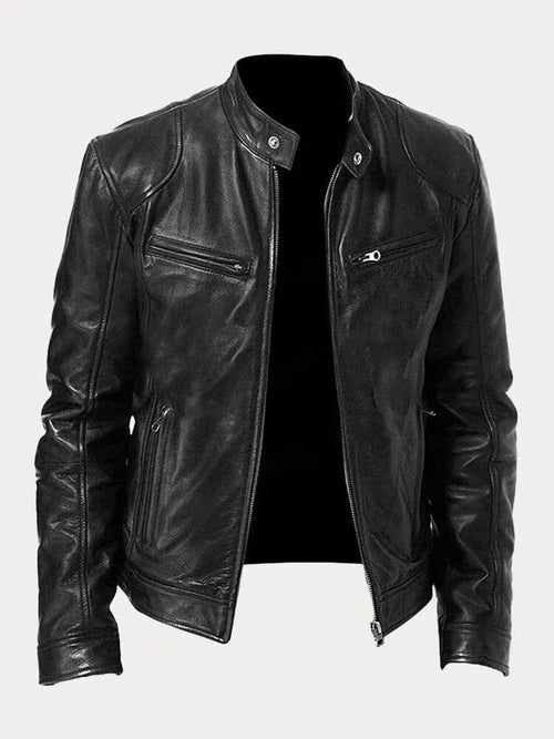 Alessandro leather-look zip jacket in Black