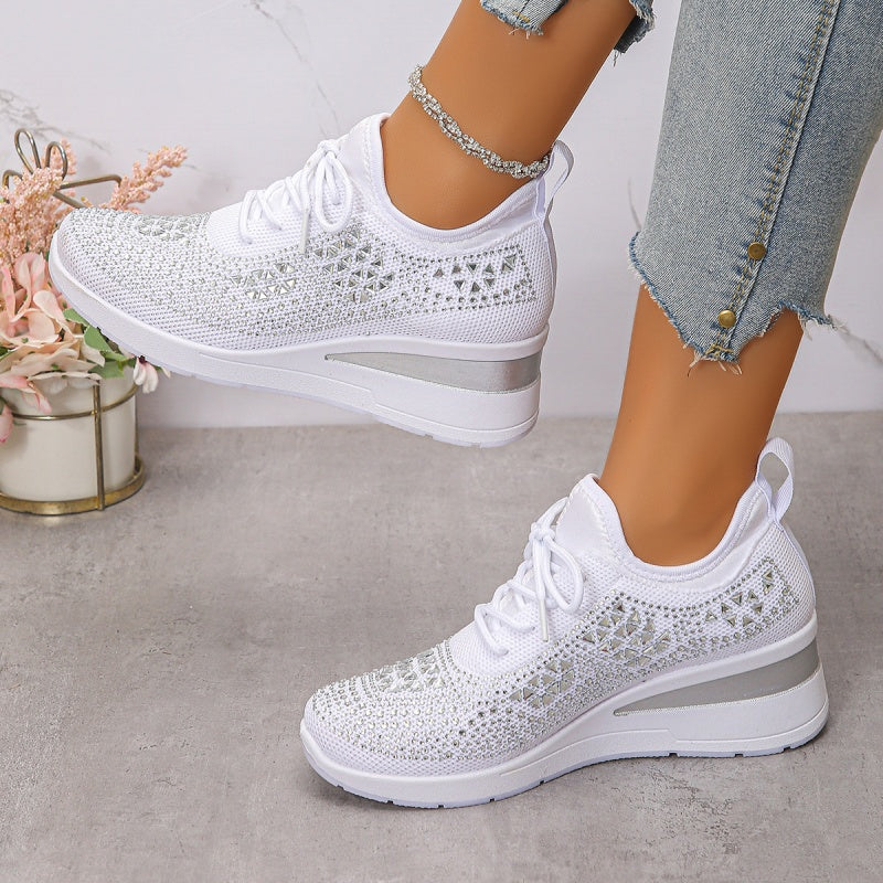 Chiara women's rhinestone detail sneakers in White