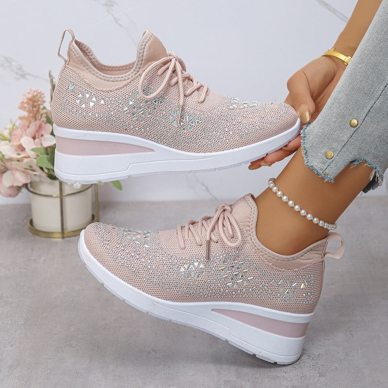 Chiara women's rhinestone detail sneakers in Light Lilac