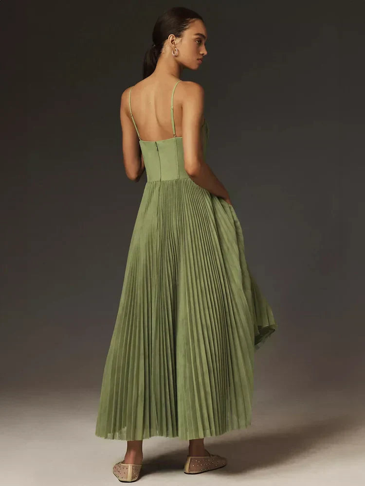 Ginevra women's pleated tulle bodice midi dress - view 4