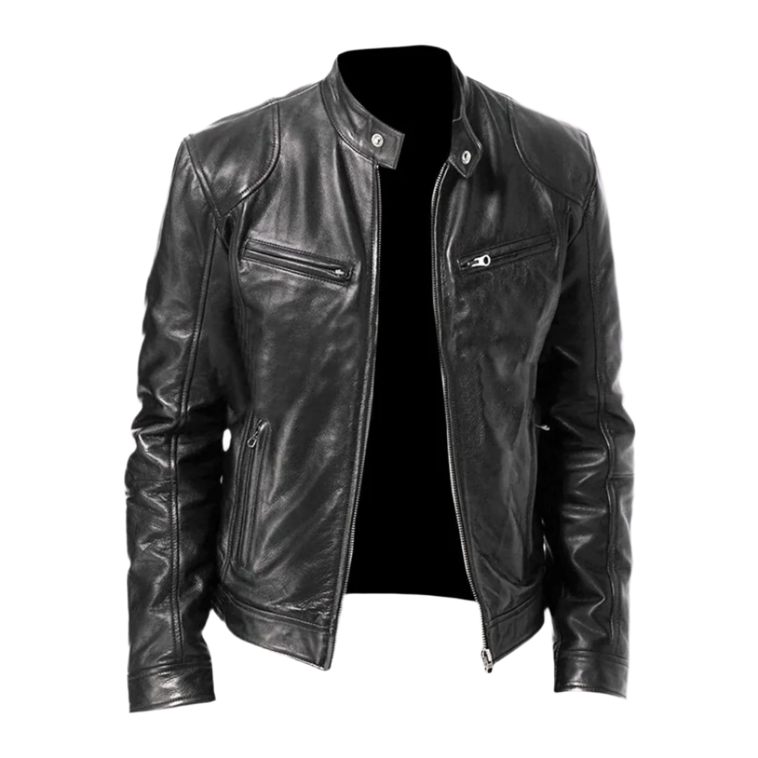 Riccardo zip-front jacket in Black
