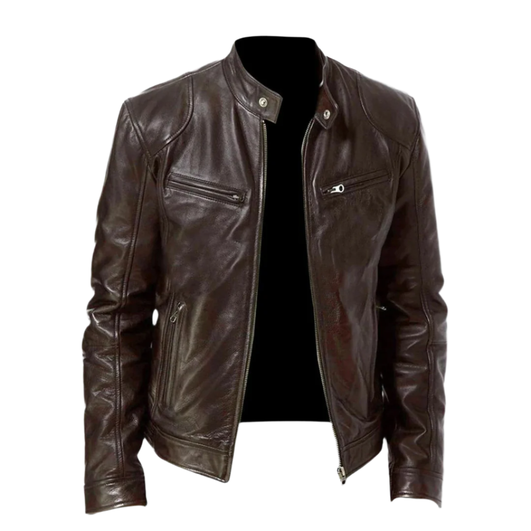 Riccardo zip-front jacket in Orange