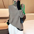 Women's chevron mock-neck sweater view 5
