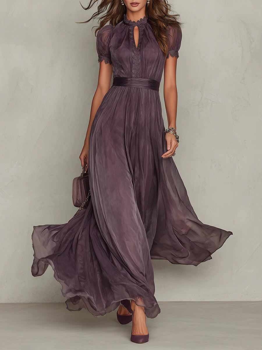 Women's Lace-Trim Maxi Dress with Gathered Waist original product image 1