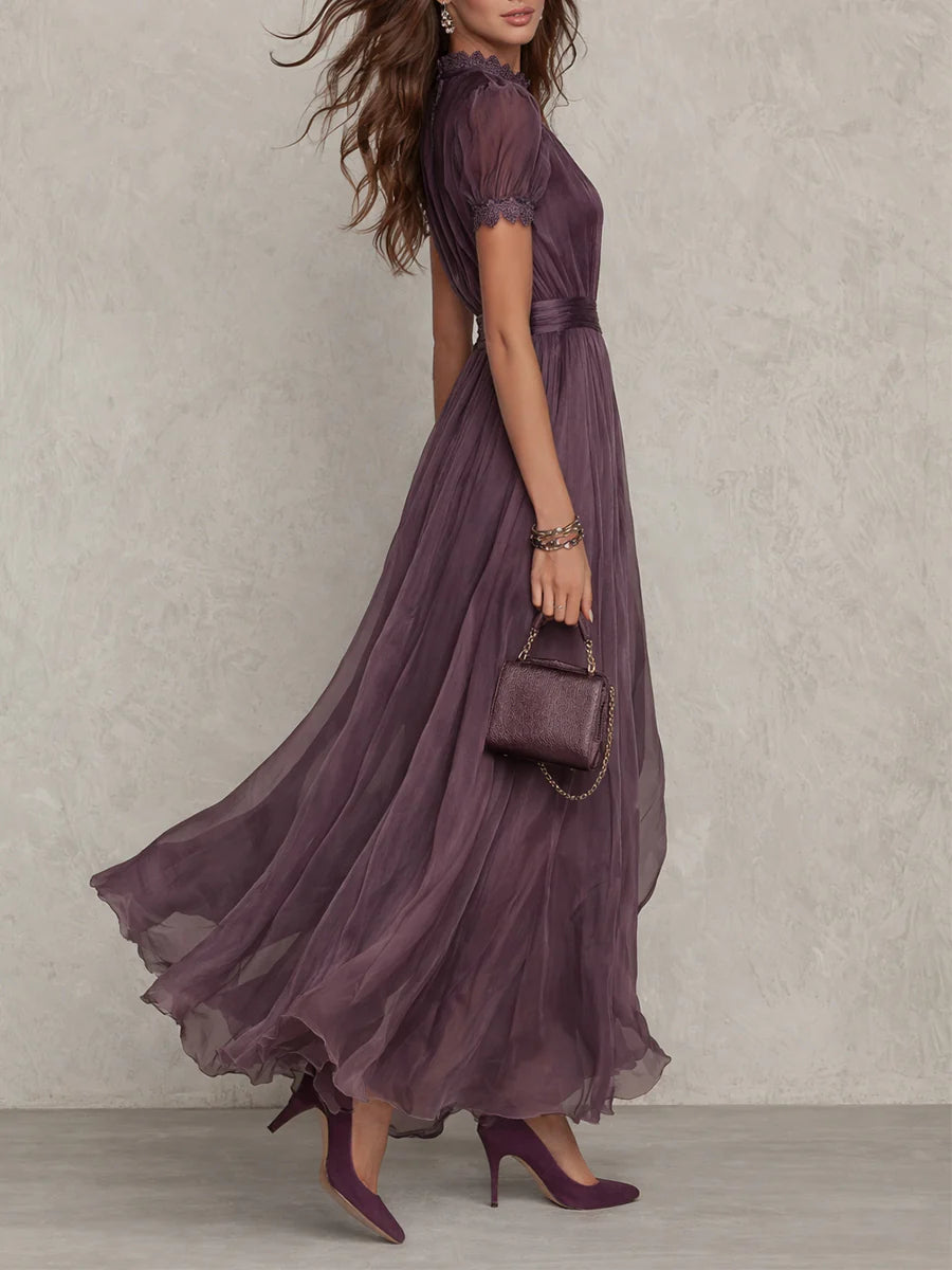 Women's Lace-Trim Maxi Dress with Gathered Waist original product image 2