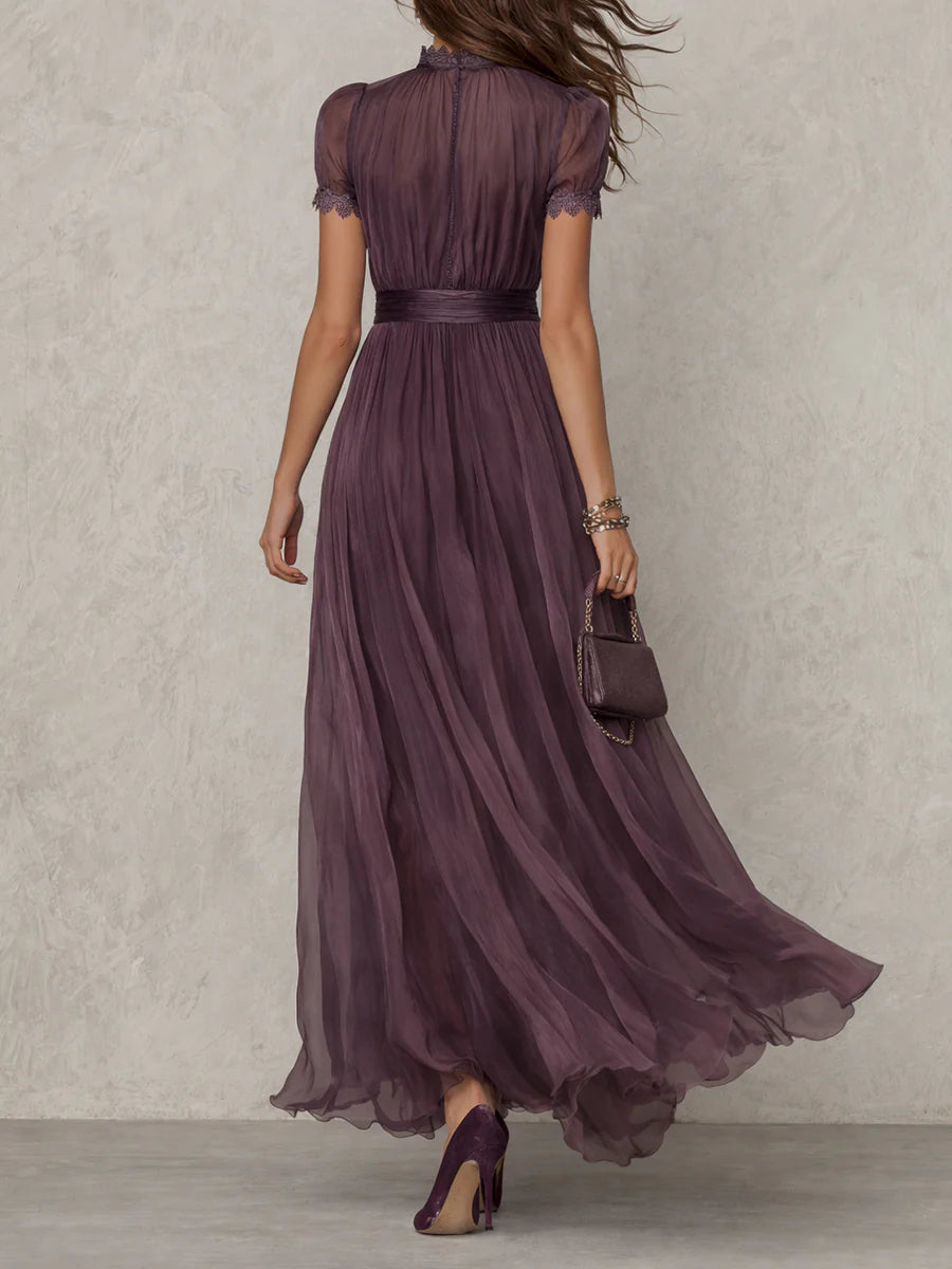 Women's Lace-Trim Maxi Dress with Gathered Waist original product image 3