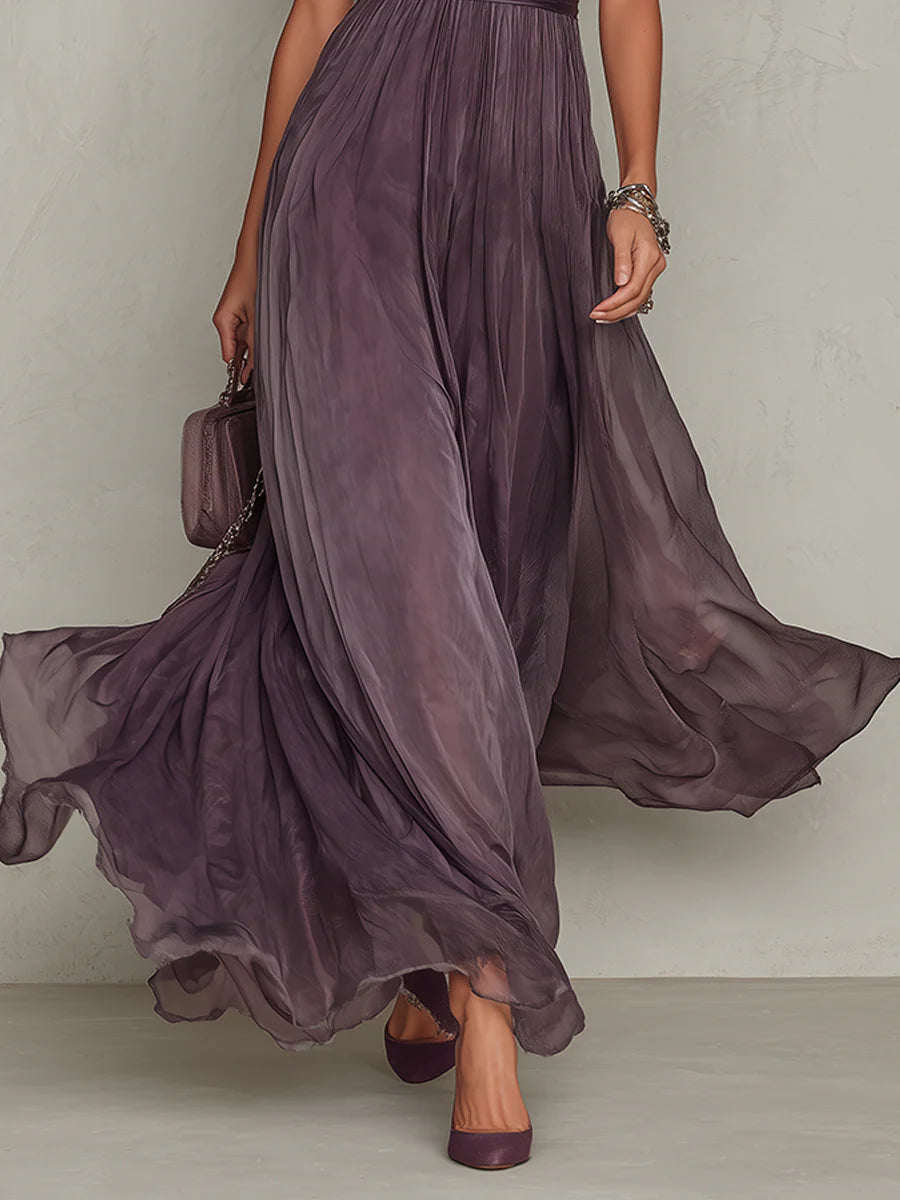 Women's Lace-Trim Maxi Dress with Gathered Waist original product image 5